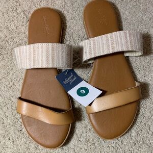 Universal Thread Anita Womens Slide Sandals Size 9 Cream Tan Two Band NWT